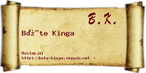 Büte Kinga névjegykártya